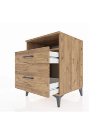 Kronos Komodin Tek Raflı 2 Çekmeceli 60x59x80 Çam-Çam