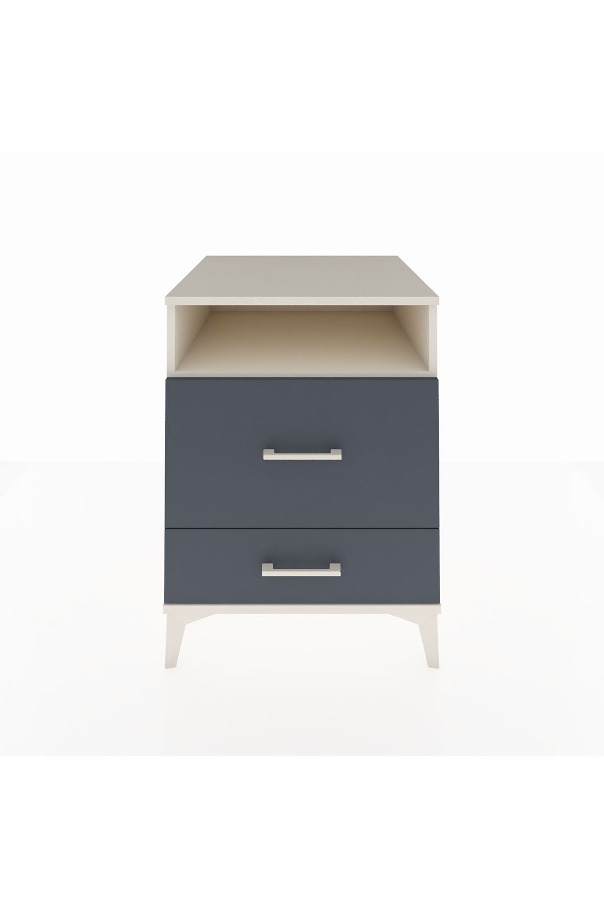 Kronos Komodin Tek Raflı 2 Çekmeceli 60x59x80 Aytaşı-Antrasit