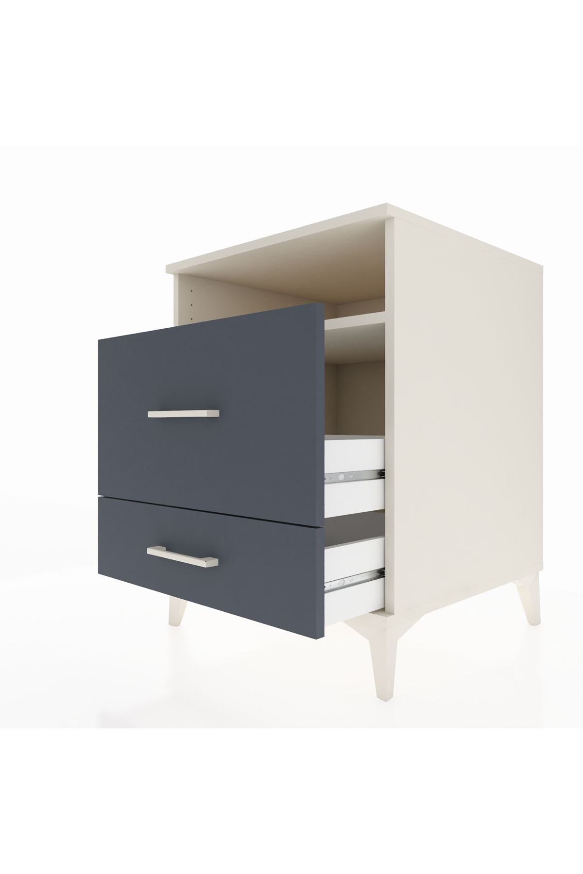 Kronos Komodin Tek Raflı 2 Çekmeceli 60x59x80 Aytaşı-Antrasit