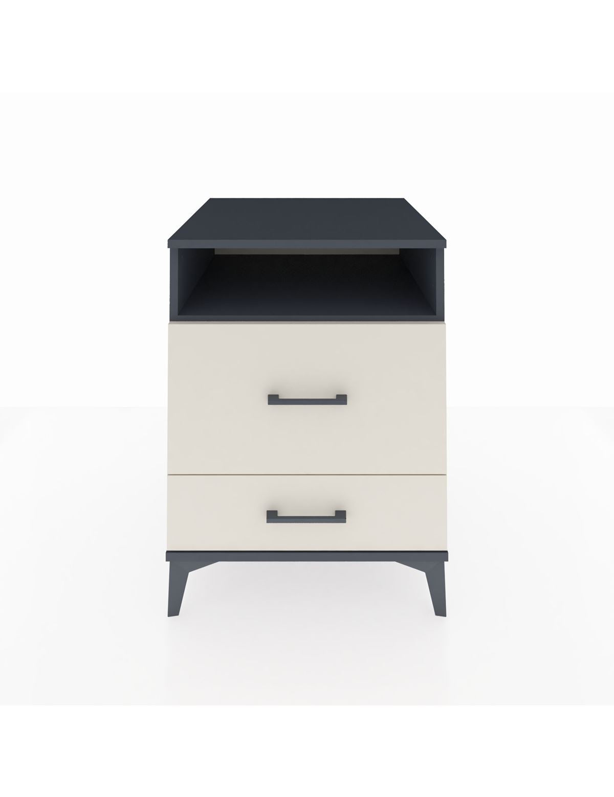 Kronos Komodin Tek Raflı 2 Çekmeceli 60x59x80 Antrasit-Aytaşı