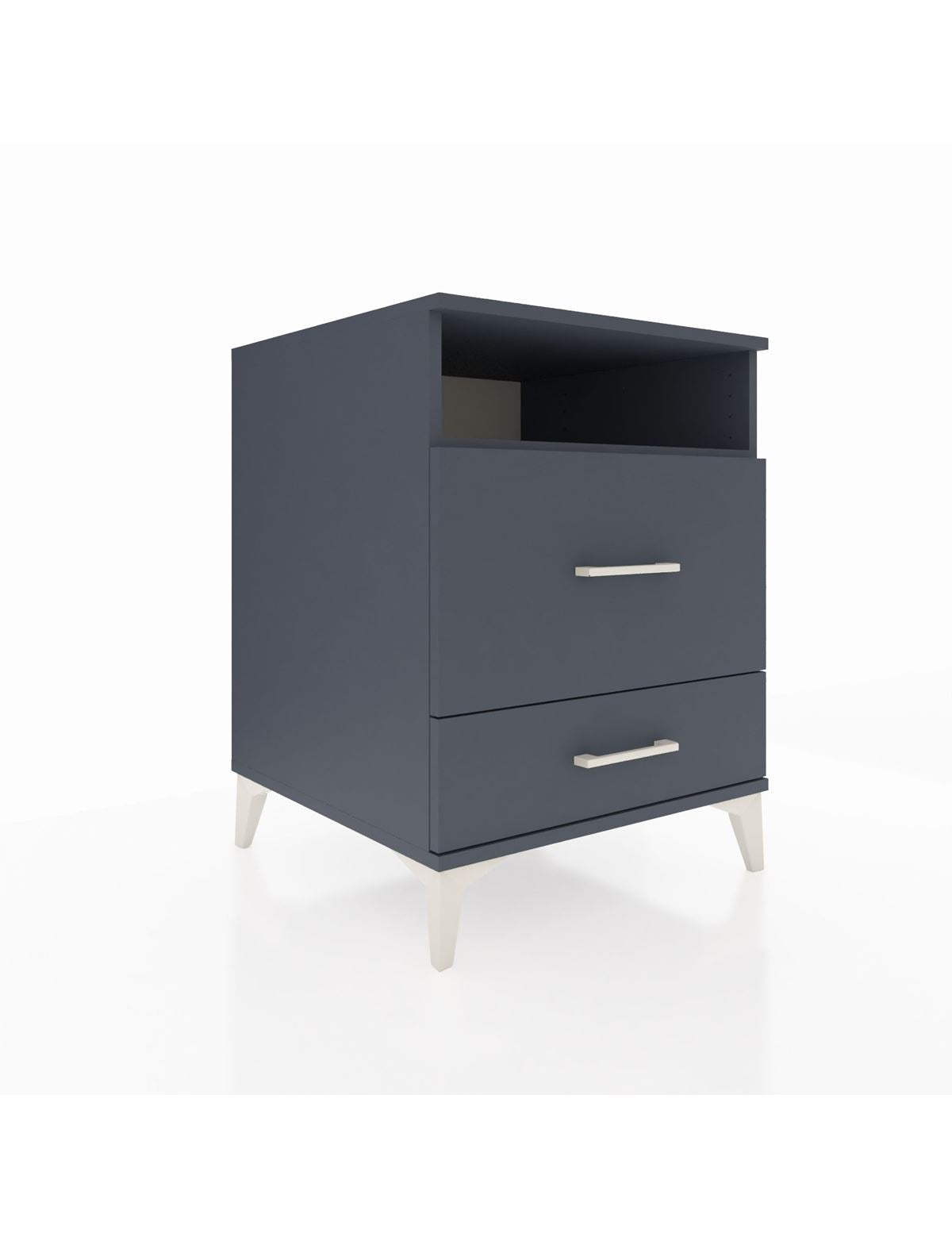 Kronos Komodin Tek Raflı 2 Çekmeceli 60x59x80 Antrasit-Antrasit