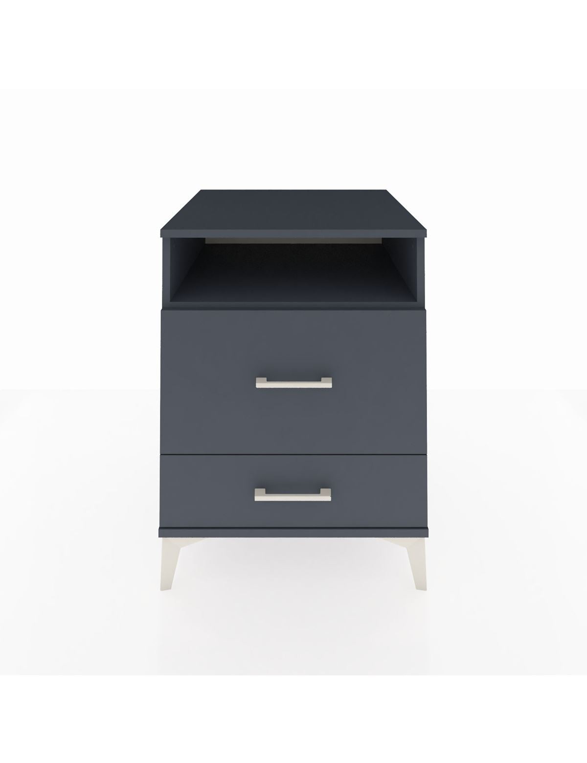 Kronos Komodin Tek Raflı 2 Çekmeceli 60x59x80 Antrasit-Antrasit