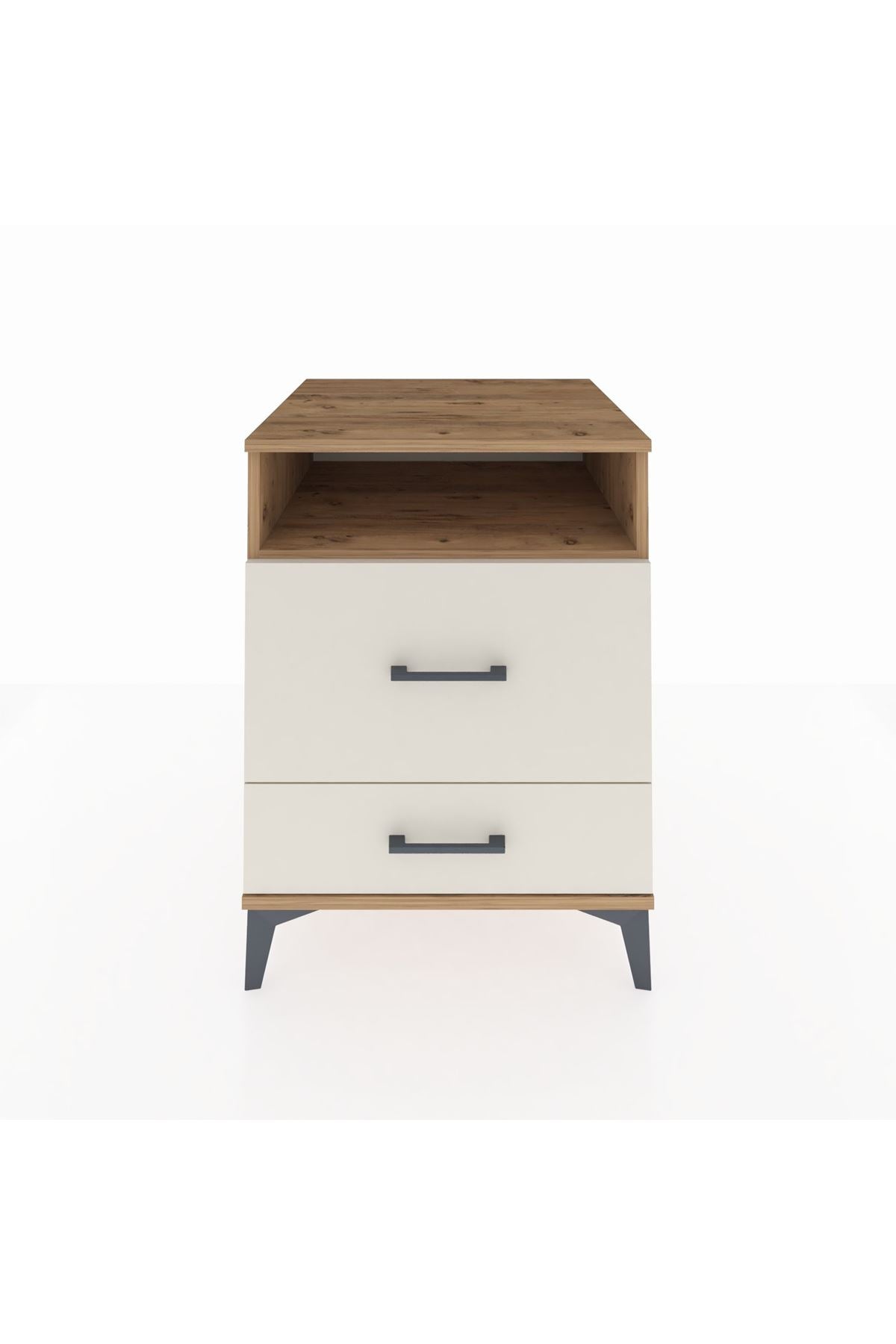 Kronos Komodin Tek Raflı 2 Çekmeceli 60x59x80 Çam-Aytaşı