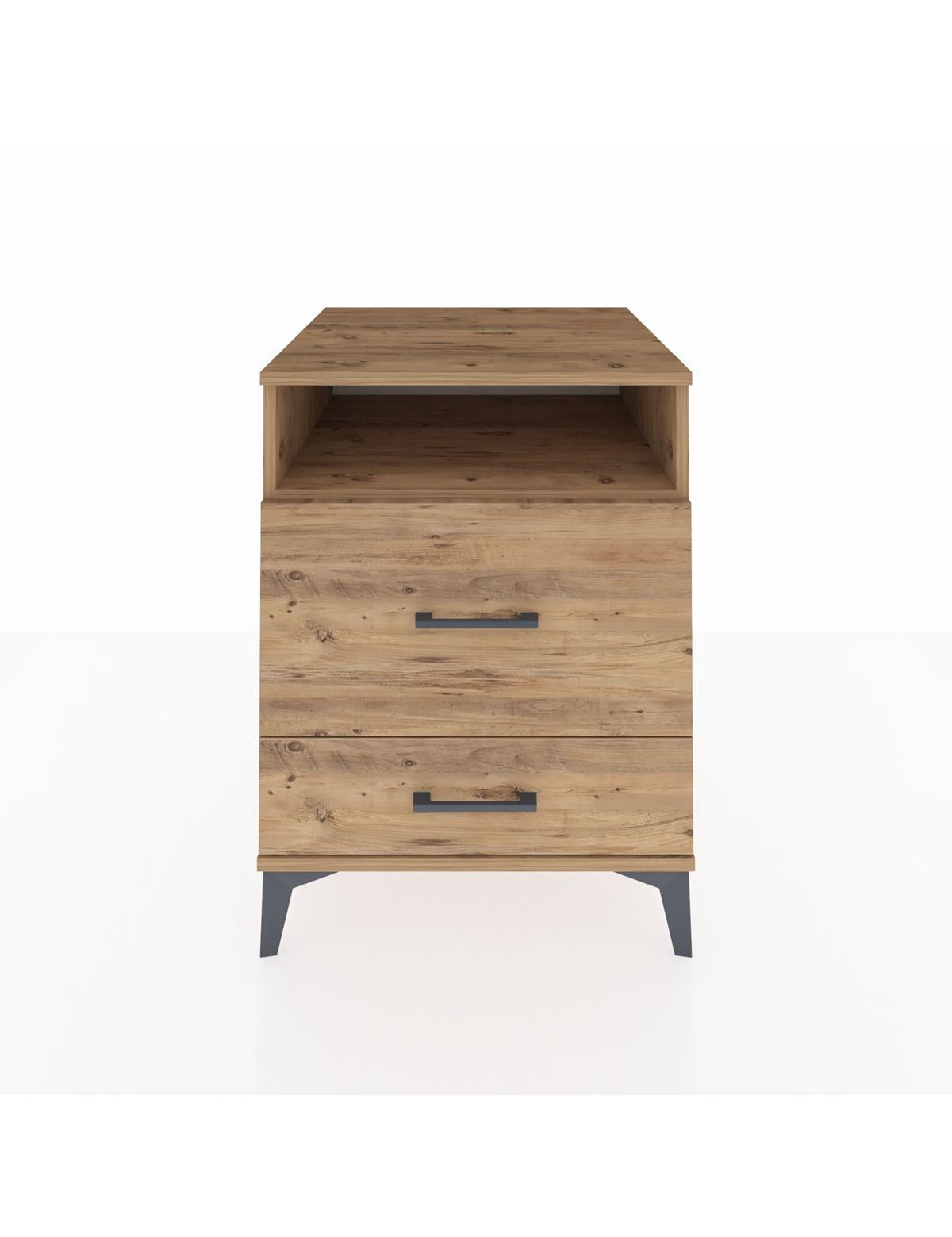 Kronos Komodin Tek Raflı 2 Çekmeceli 60x59x80 Çam-Çam