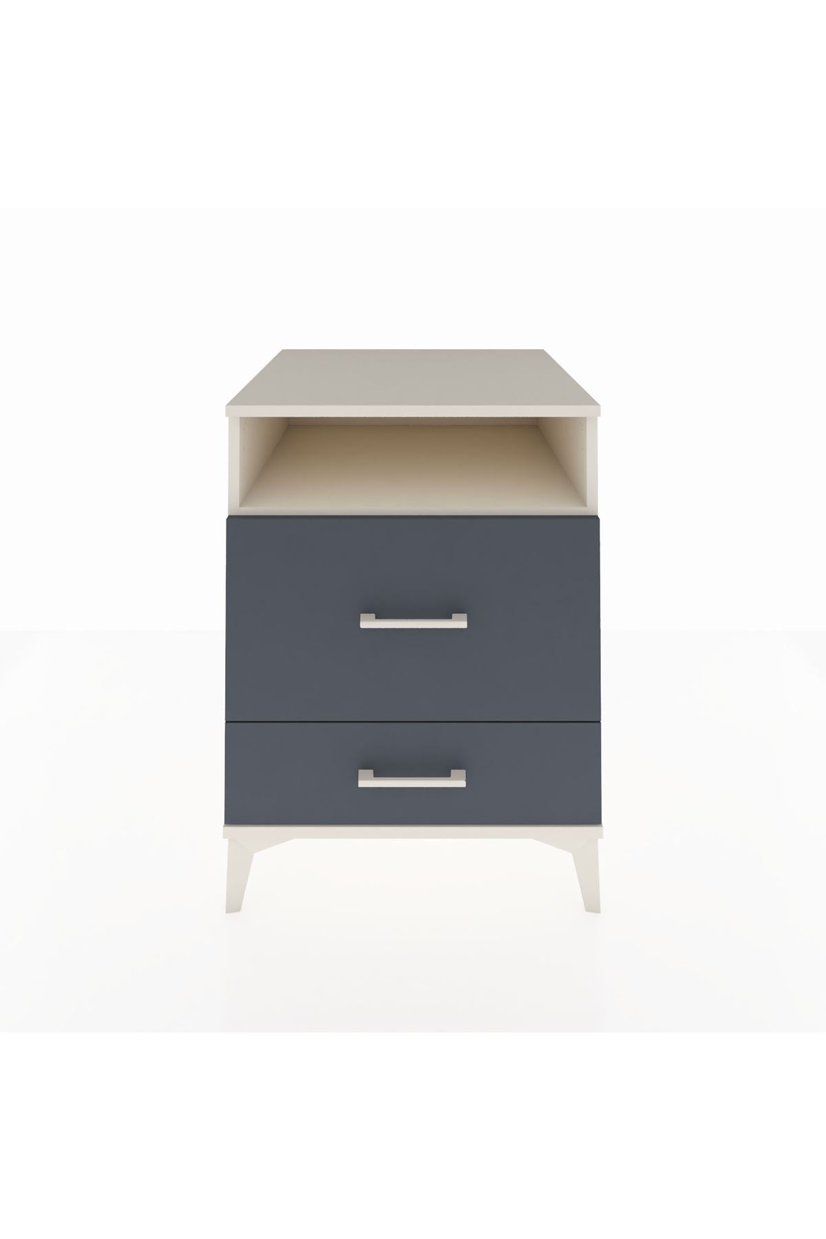 Kronos Komodin Tek Raflı 2 Çekmeceli 60x59x80 Aytaşı-Antrasit