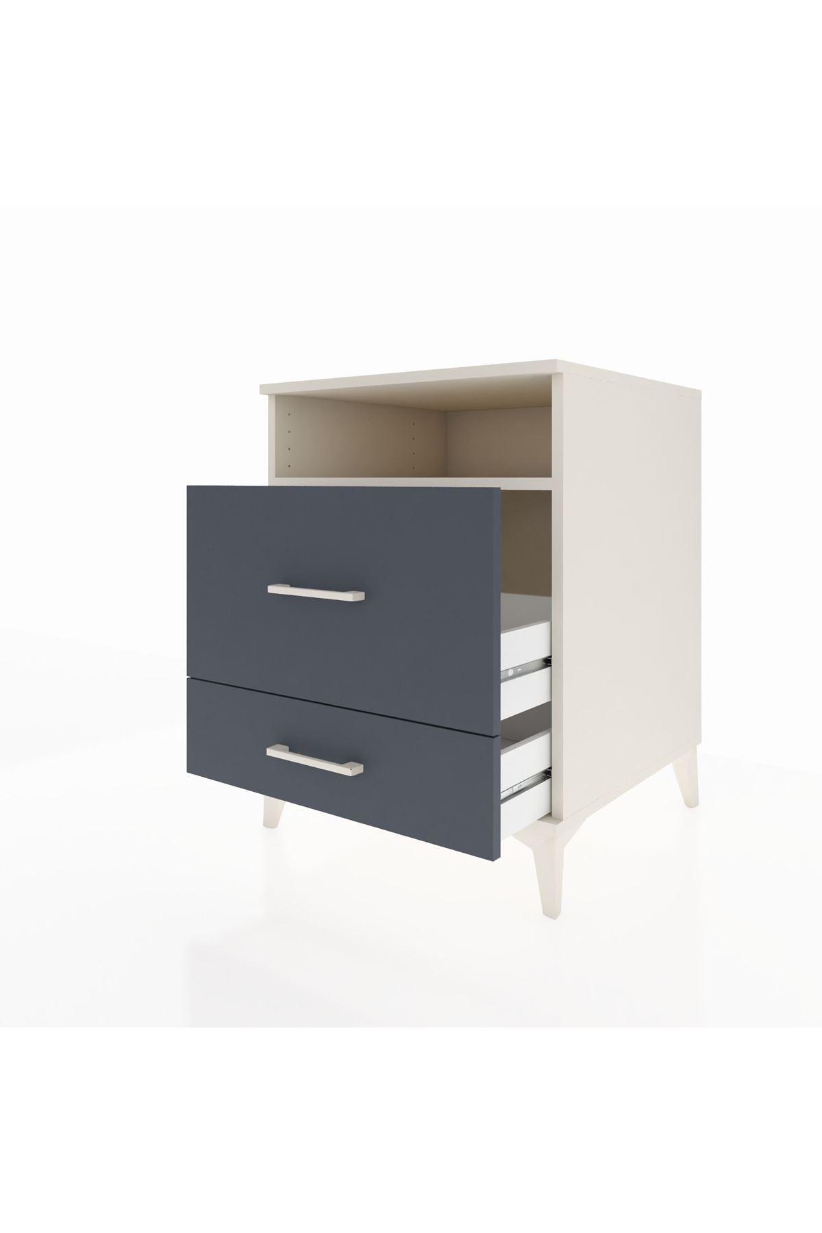 Kronos Komodin Tek Raflı 2 Çekmeceli 60x59x80 Aytaşı-Antrasit