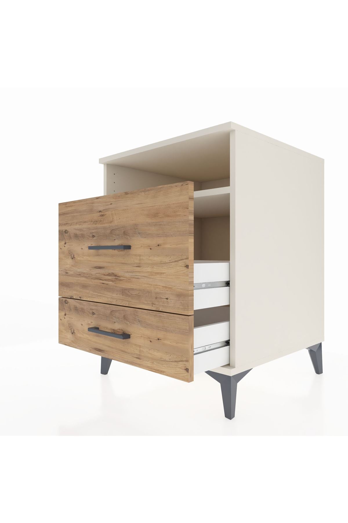 Kronos Komodin Tek Raflı 2 Çekmeceli 60x59x80 Aytaşı-Çam