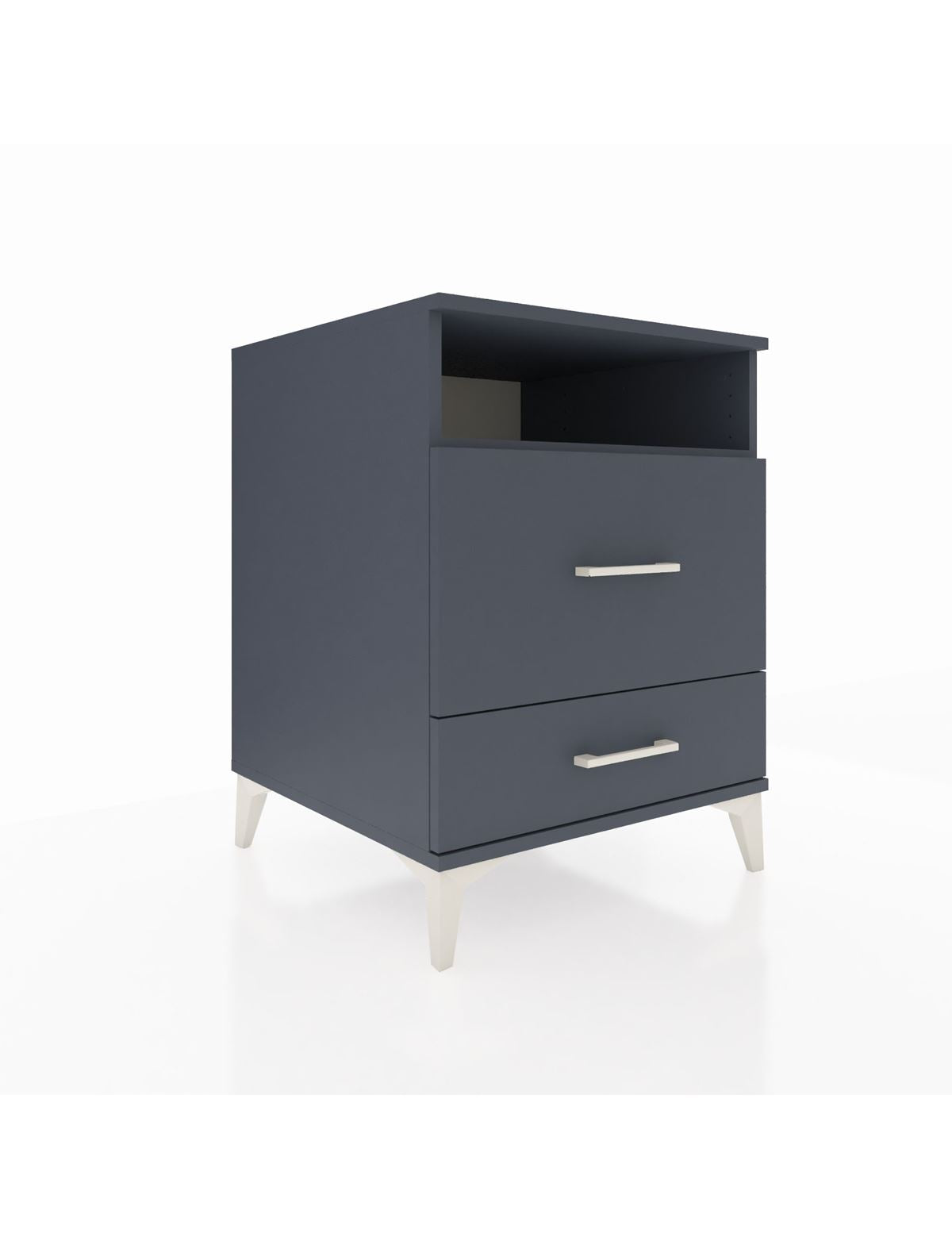 Kronos Komodin Tek Raflı 2 Çekmeceli 60x59x80 Antrasit-Antrasit