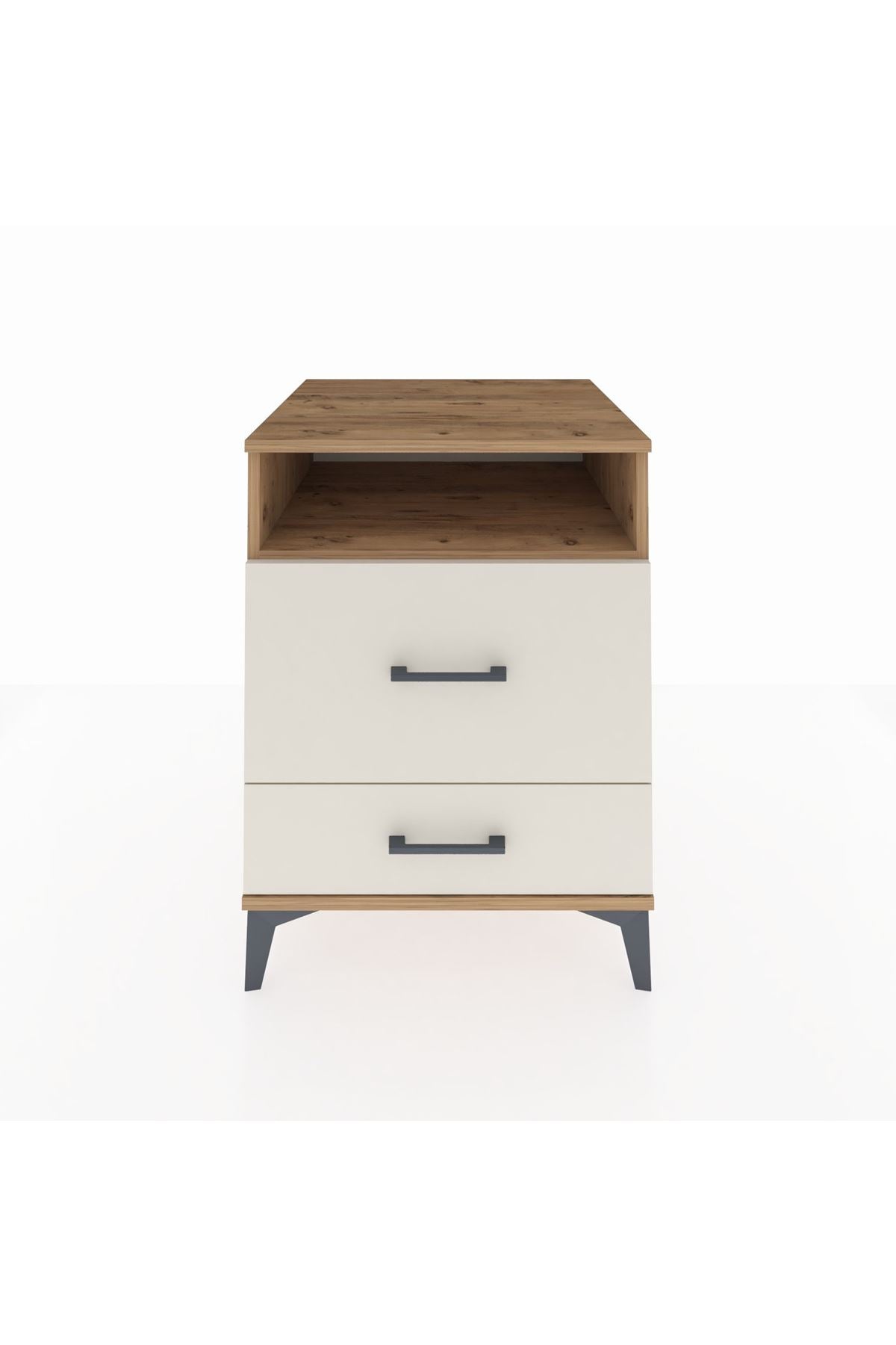 Kronos Komodin Tek Raflı 2 Çekmeceli 60x59x80 Çam-Aytaşı