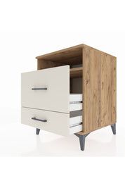 Kronos Komodin Tek Raflı 2 Çekmeceli 60x59x80 Çam-Aytaşı