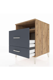 Kronos Komodin Tek Raflı 2 Çekmeceli 60x59x80 Çam-Antrasit