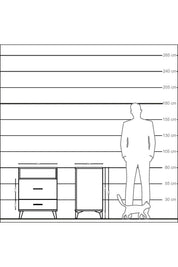 Kronos Komodin Tek Raflı 2 Çekmeceli 60x59x80 Çam-Çam