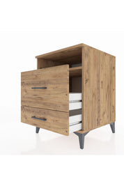 Kronos Komodin Tek Raflı 2 Çekmeceli 60x59x80 Çam-Çam