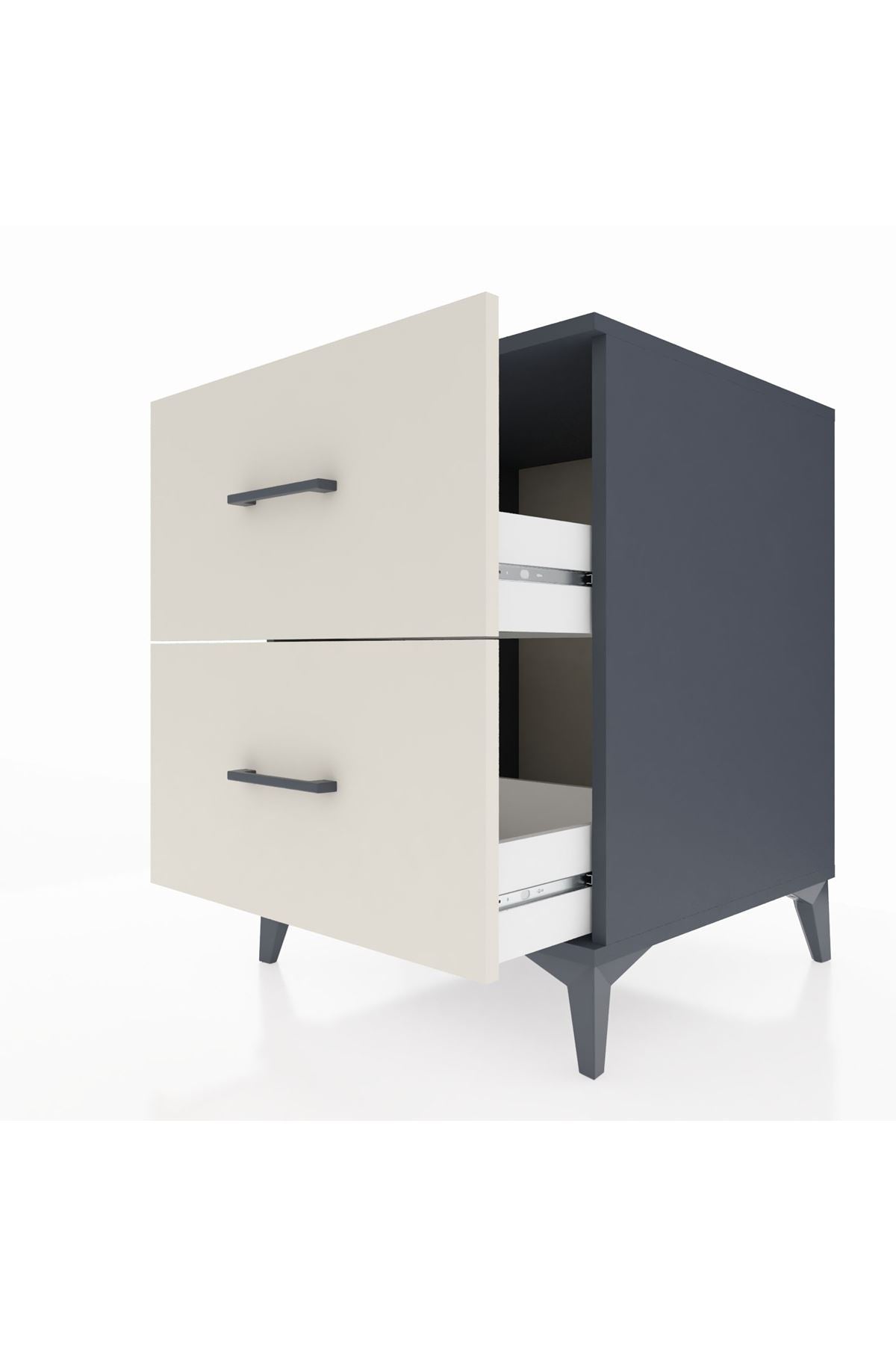 Kronos Komodin 2 Çekmeceli 60x59x80 Antrasit-Aytaşı