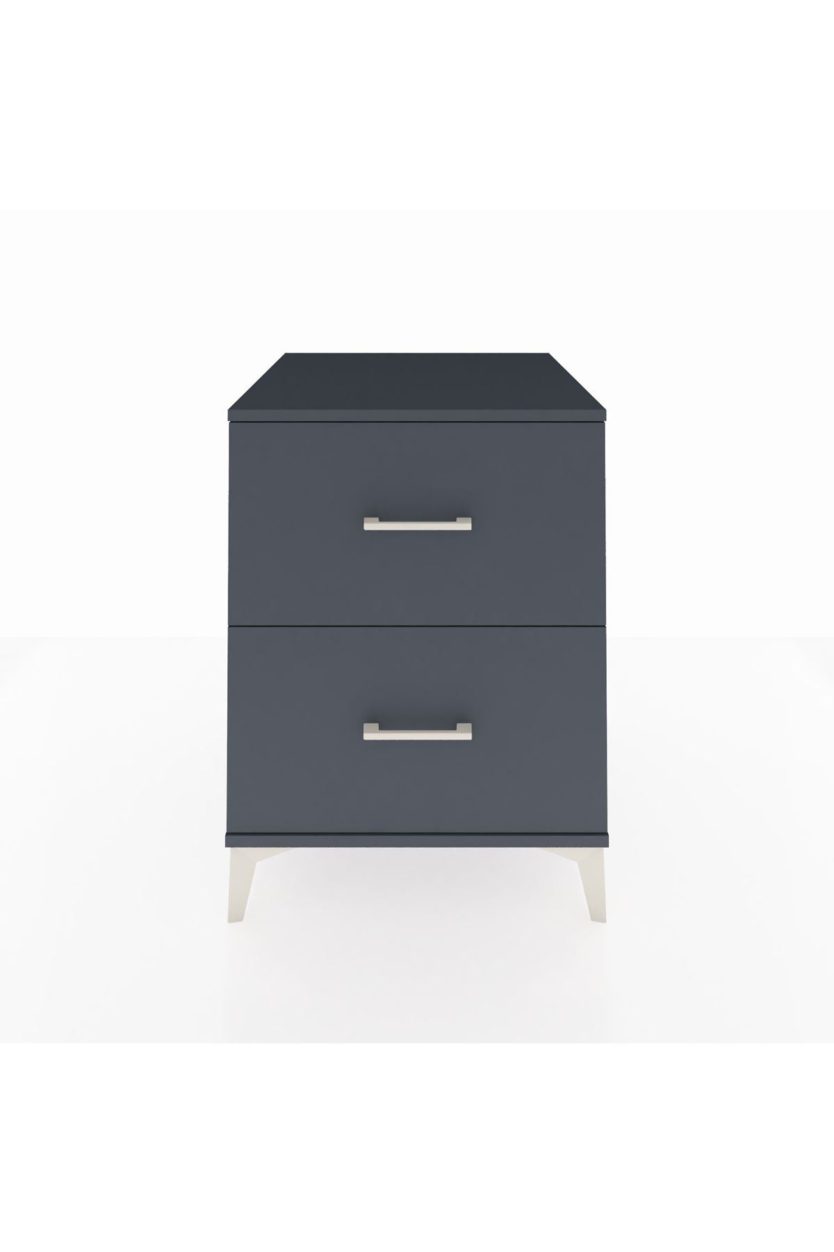 Kronos Komodin 2 Çekmeceli 60x59x80 Antrasit-Antrasit