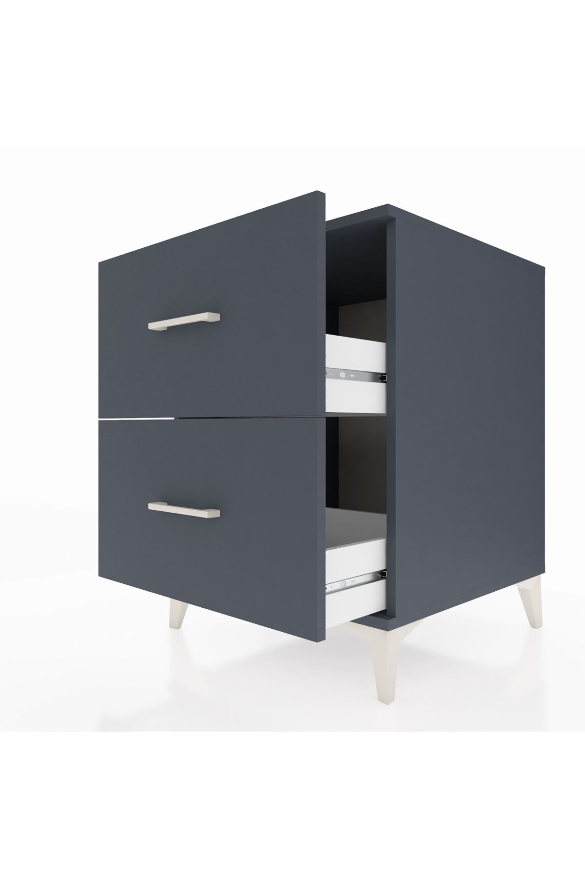 Kronos Komodin 2 Çekmeceli 60x59x80 Antrasit-Antrasit