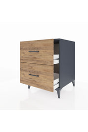 Kronos Komodin 2 Çekmeceli 60x59x80 Antrasit-Çam