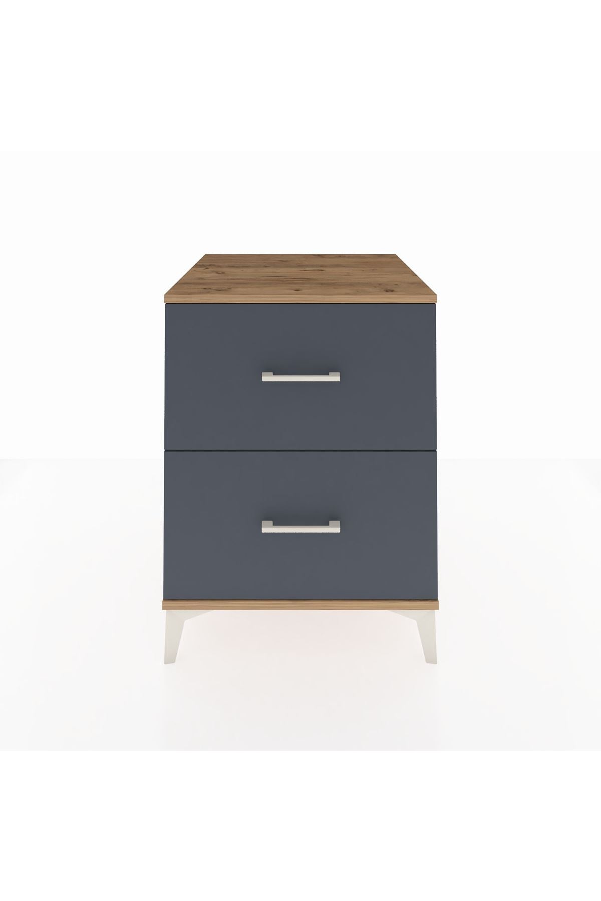 Kronos Komodin 2 Çekmeceli 60x59x80 Çam-Antrasit