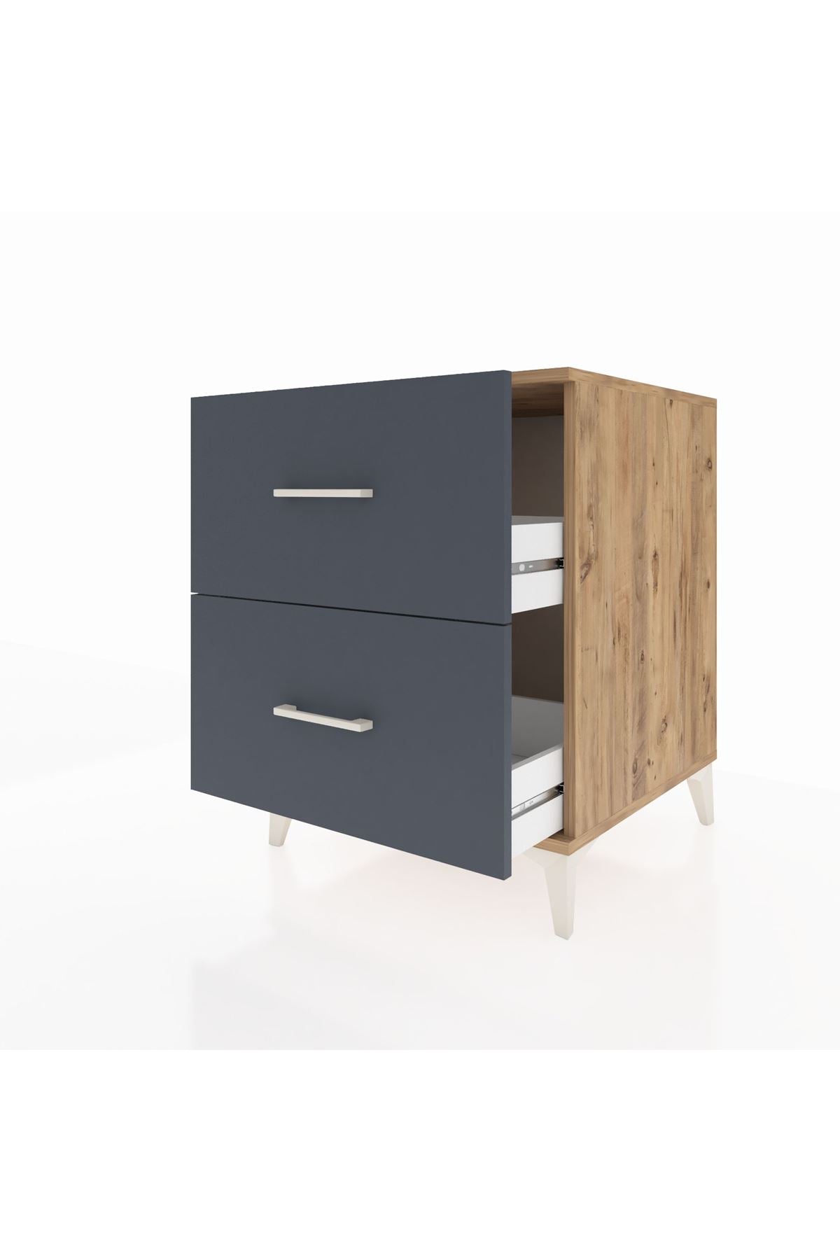 Kronos Komodin 2 Çekmeceli 60x59x80 Çam-Antrasit