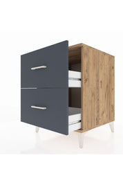 Kronos Komodin 2 Çekmeceli 60x59x80 Çam-Antrasit