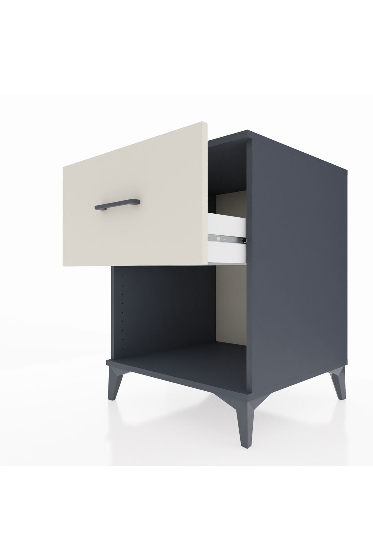 Kronos Komodin Tek Çekmeceli 60x59x80 Antrasit-Aytaşı