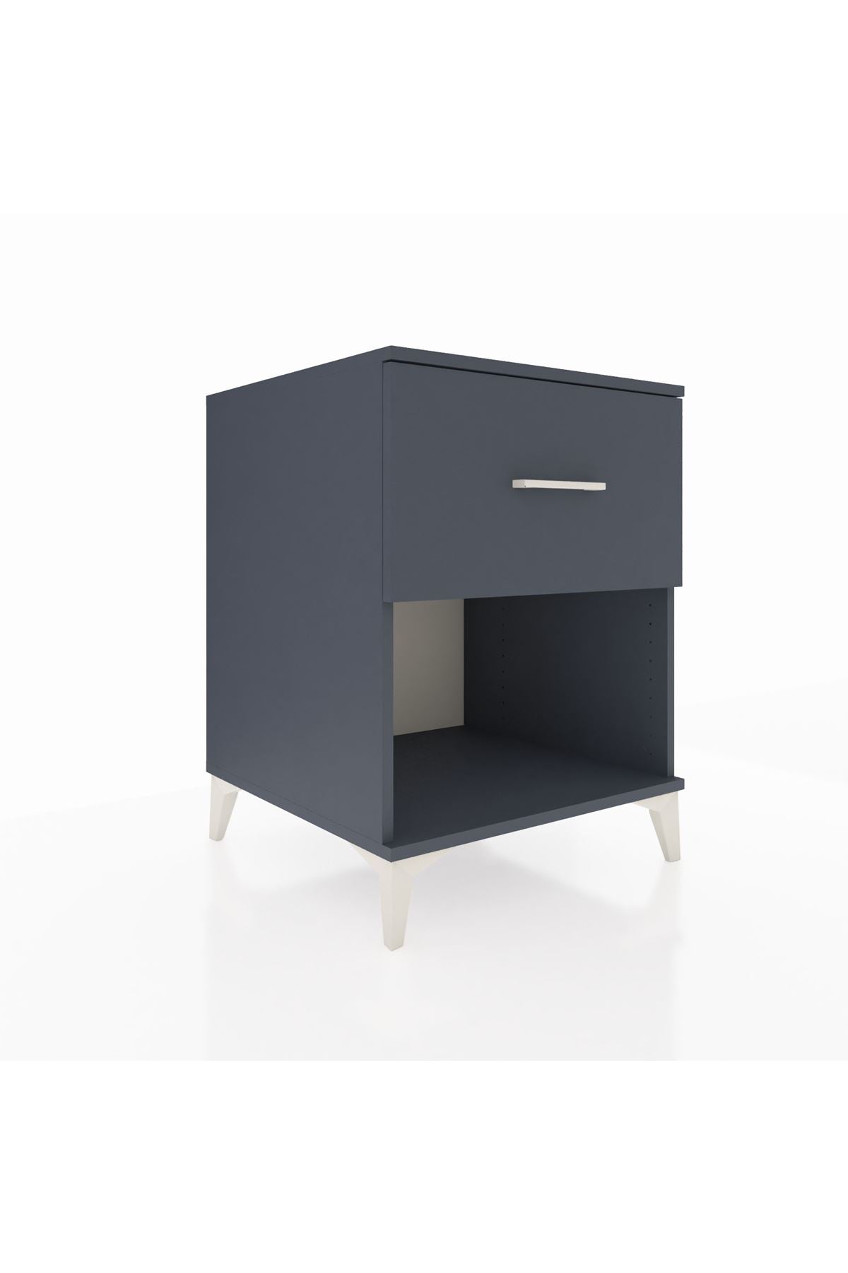 Kronos Komodin Tek Çekmeceli 60x59x80 Antrasit-Antrasit