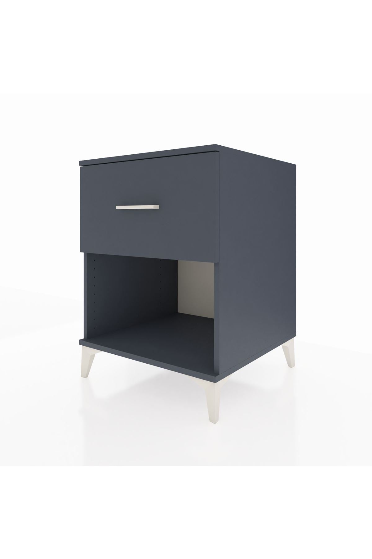 Kronos Komodin Tek Çekmeceli 60x59x80 Antrasit-Antrasit