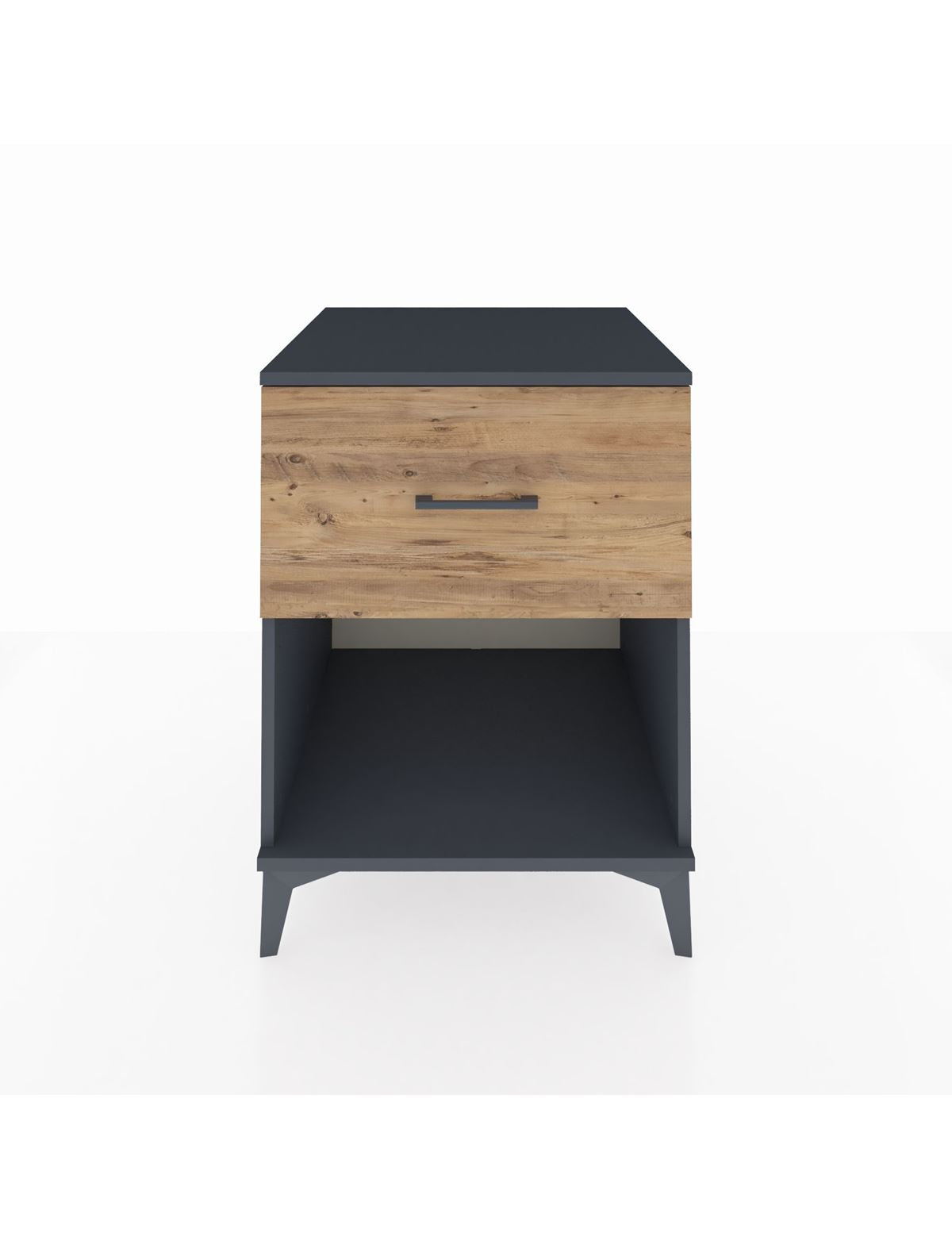 Kronos Komodin Tek Çekmeceli 60x59x80 Antrasit-Çam