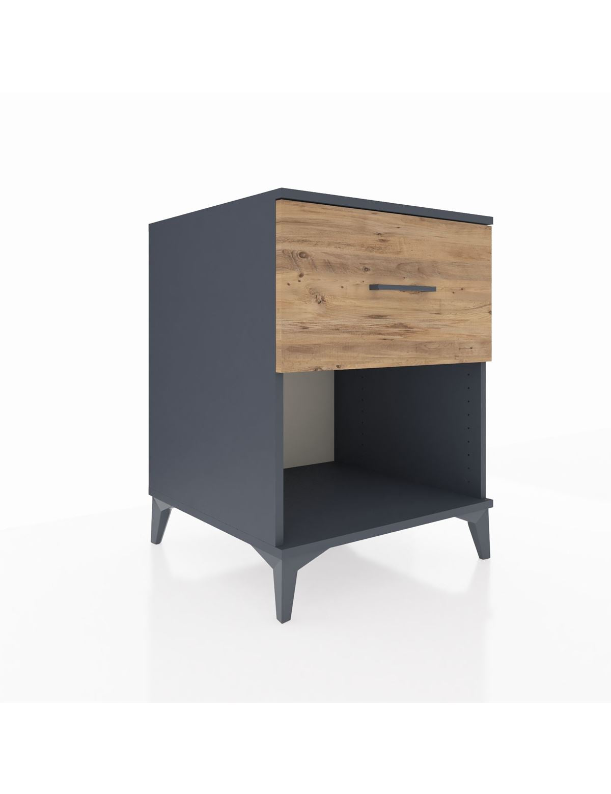 Kronos Komodin Tek Çekmeceli 60x59x80 Antrasit-Çam