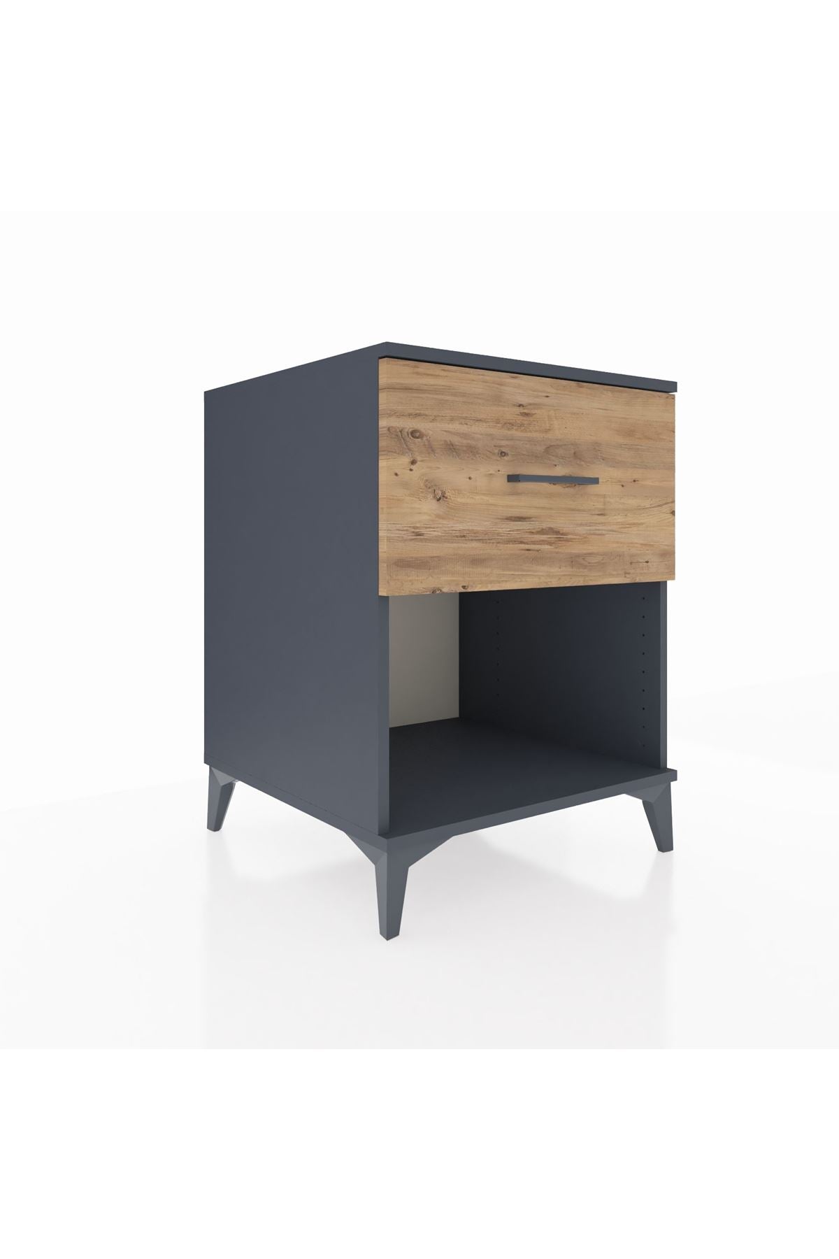 Kronos Komodin Tek Çekmeceli 60x59x80 Antrasit-Çam