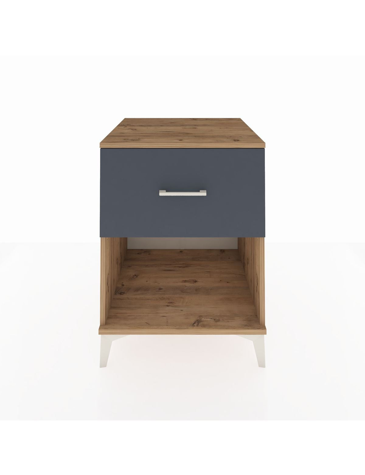 Kronos Komodin Tek Çekmeceli 60x59x80 Çam-Antrasit