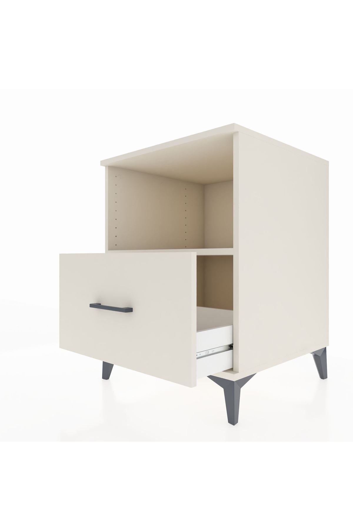 Kronos Komodin Tek Raflı Tek Çekmeceli 60x59x80 Aytaşı-Aytaşı