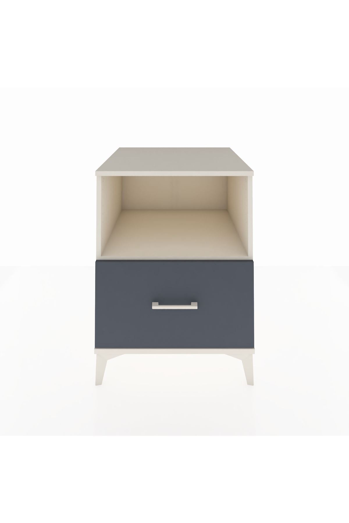 Kronos Komodin Tek Raflı Tek Çekmeceli 60x59x80 Aytaşı-Antrasit