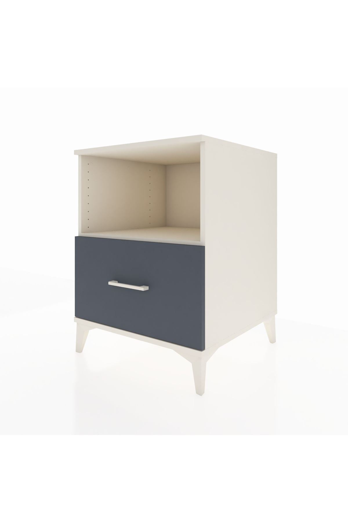 Kronos Komodin Tek Raflı Tek Çekmeceli 60x59x80 Aytaşı-Antrasit