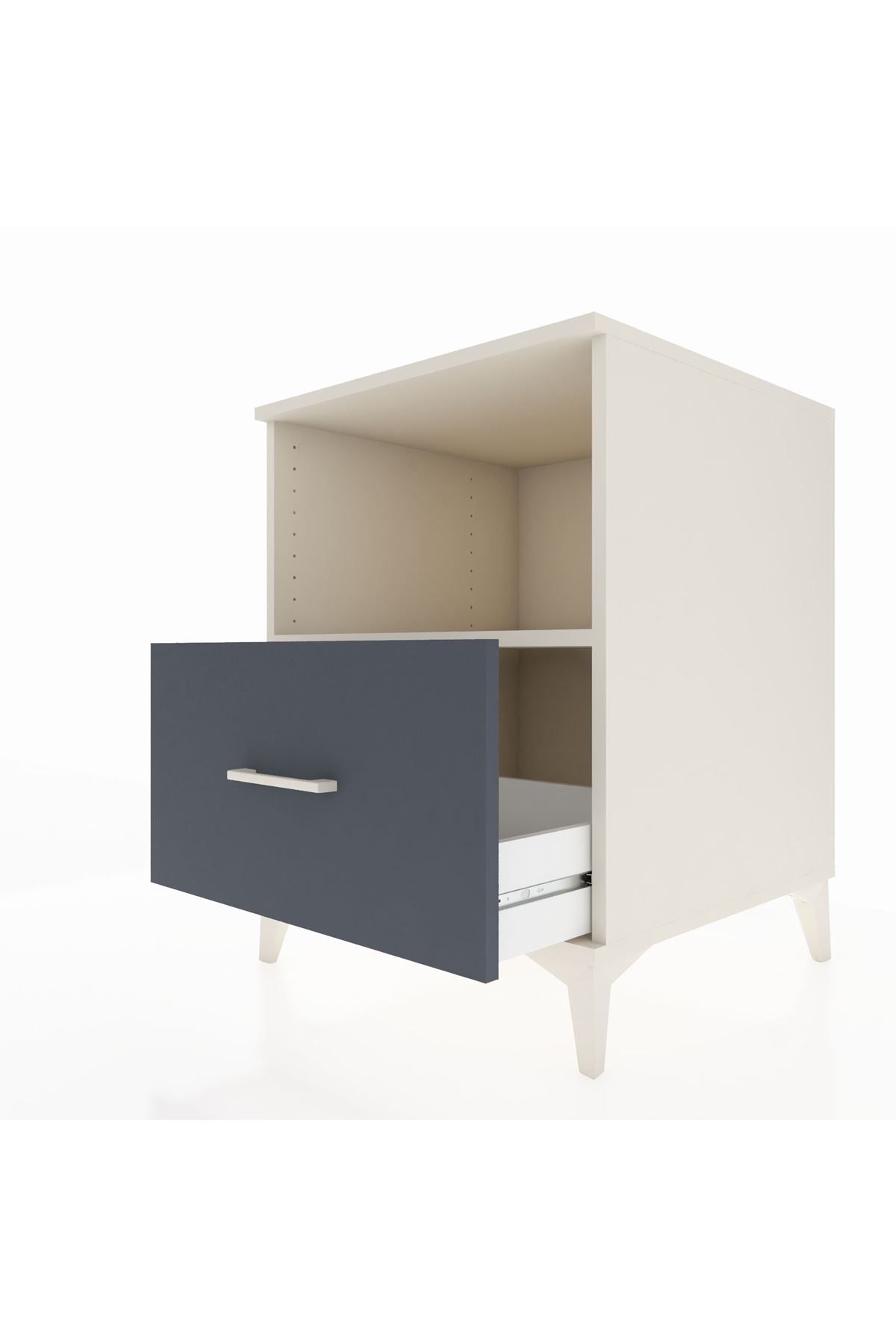 Kronos Komodin Tek Raflı Tek Çekmeceli 60x59x80 Aytaşı-Antrasit