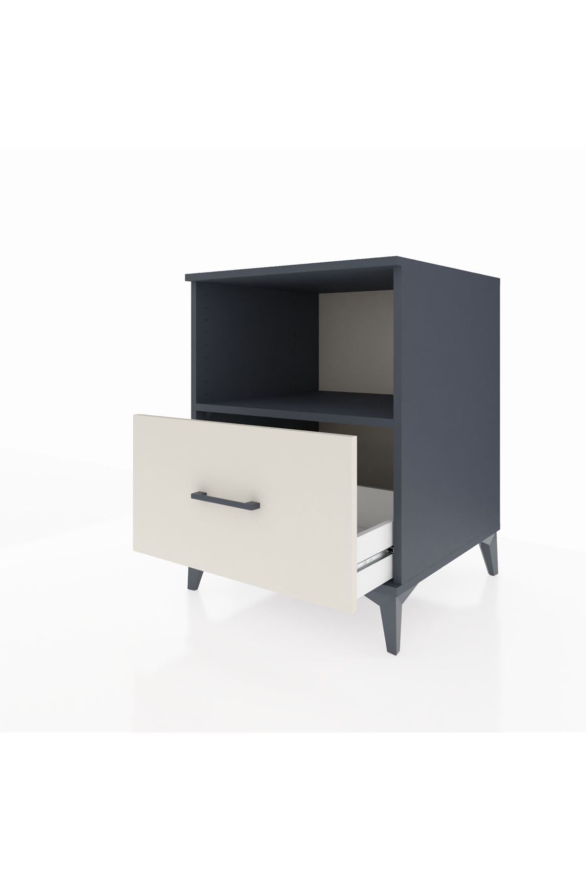 Kronos Komodin Tek Raflı Tek Çekmeceli 60x59x80 Antrasit-Aytaşı