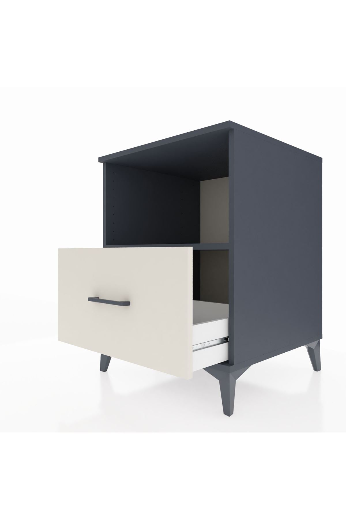 Kronos Komodin Tek Raflı Tek Çekmeceli 60x59x80 Antrasit-Aytaşı