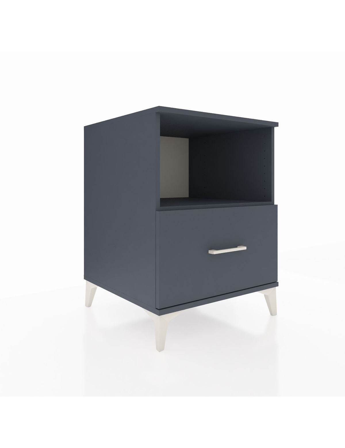 Kronos Komodin Tek Raflı Tek Çekmeceli 60x59x80 Antrasit-Antrasit