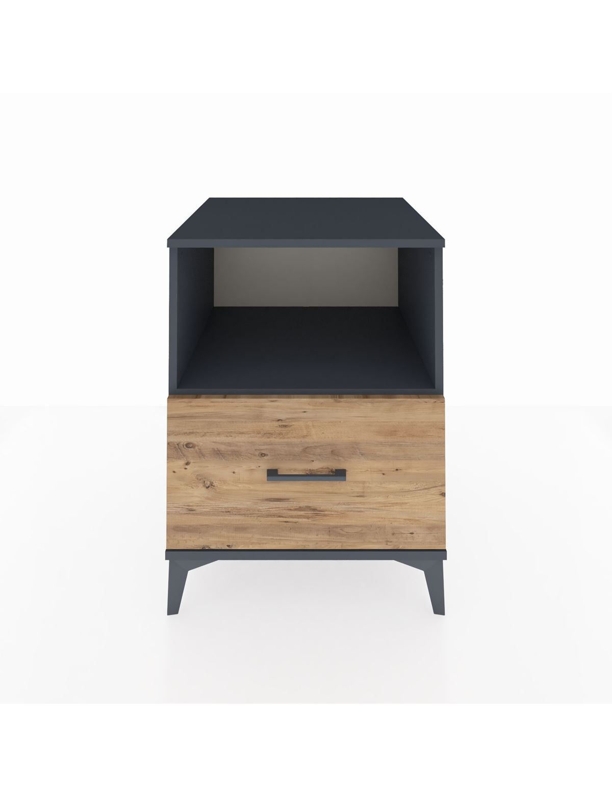 Kronos Komodin Tek Raflı Tek Çekmeceli 60x59x80 Antrasit-Çam