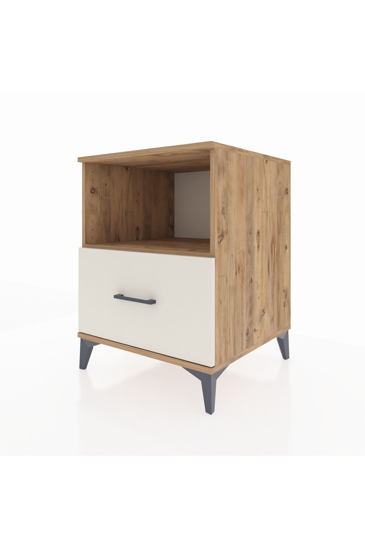 Kronos Komodin Tek Raflı Tek Çekmeceli 60x59x80 Çam-Aytaşı