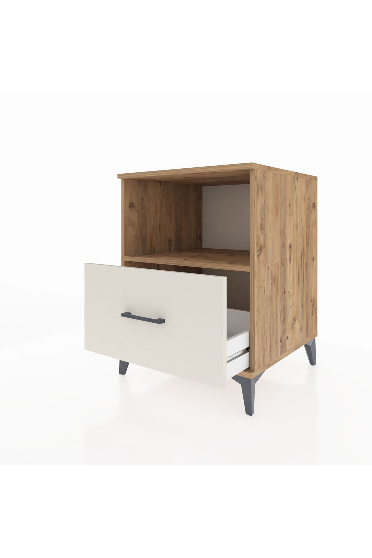 Kronos Komodin Tek Raflı Tek Çekmeceli 60x59x80 Çam-Aytaşı