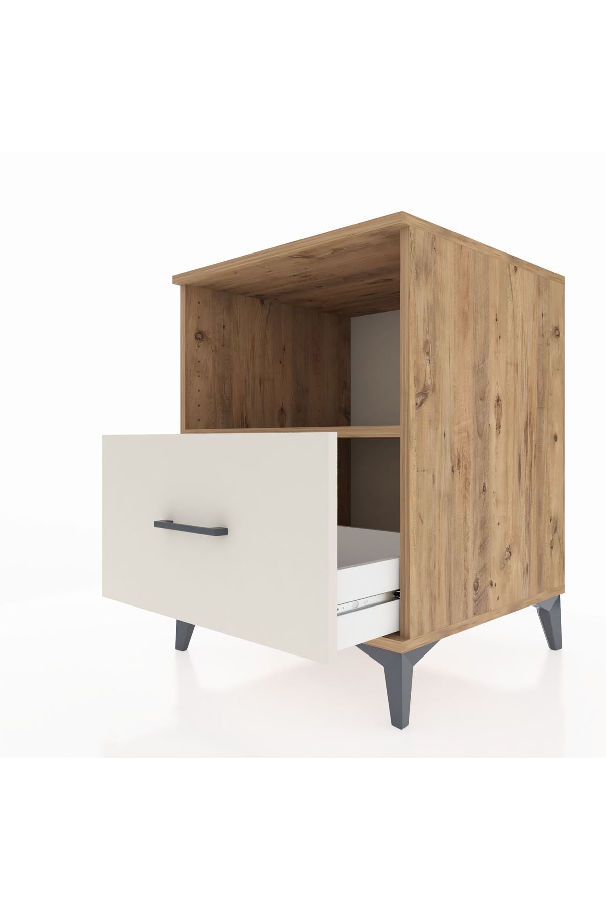 Kronos Komodin Tek Raflı Tek Çekmeceli 60x59x80 Çam-Aytaşı