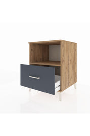 Kronos Komodin Tek Raflı Tek Çekmeceli 60x59x80 Çam-Antrasit