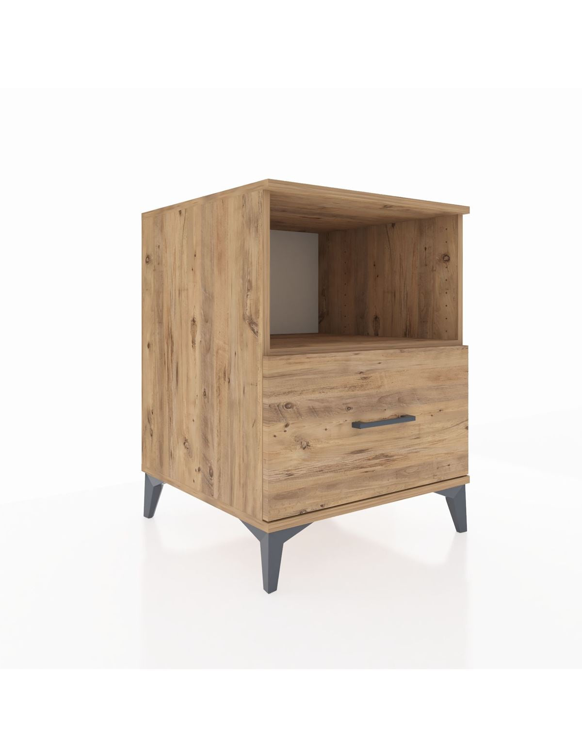 Kronos Komodin Tek Raflı Tek Çekmeceli 60x59x80 Çam-Çam