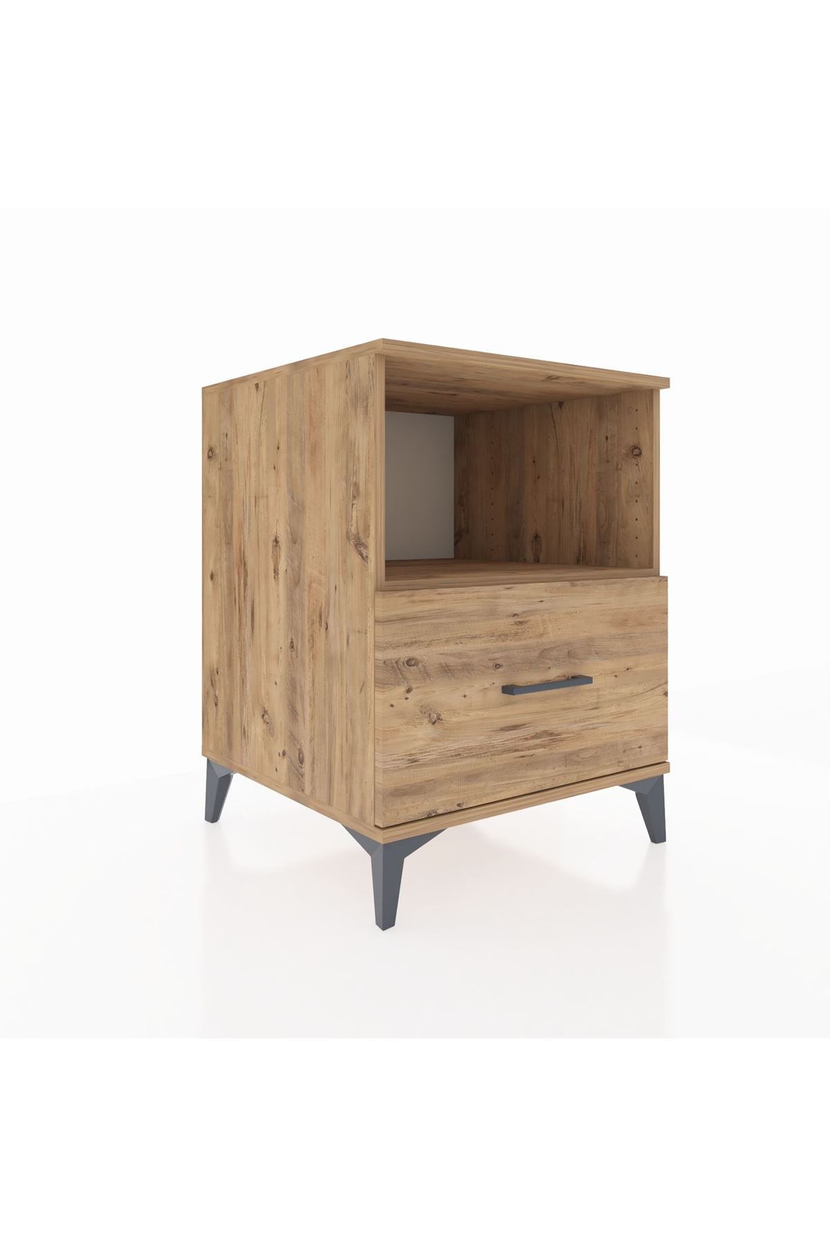 Kronos Komodin Tek Raflı Tek Çekmeceli 60x59x80 Çam-Çam