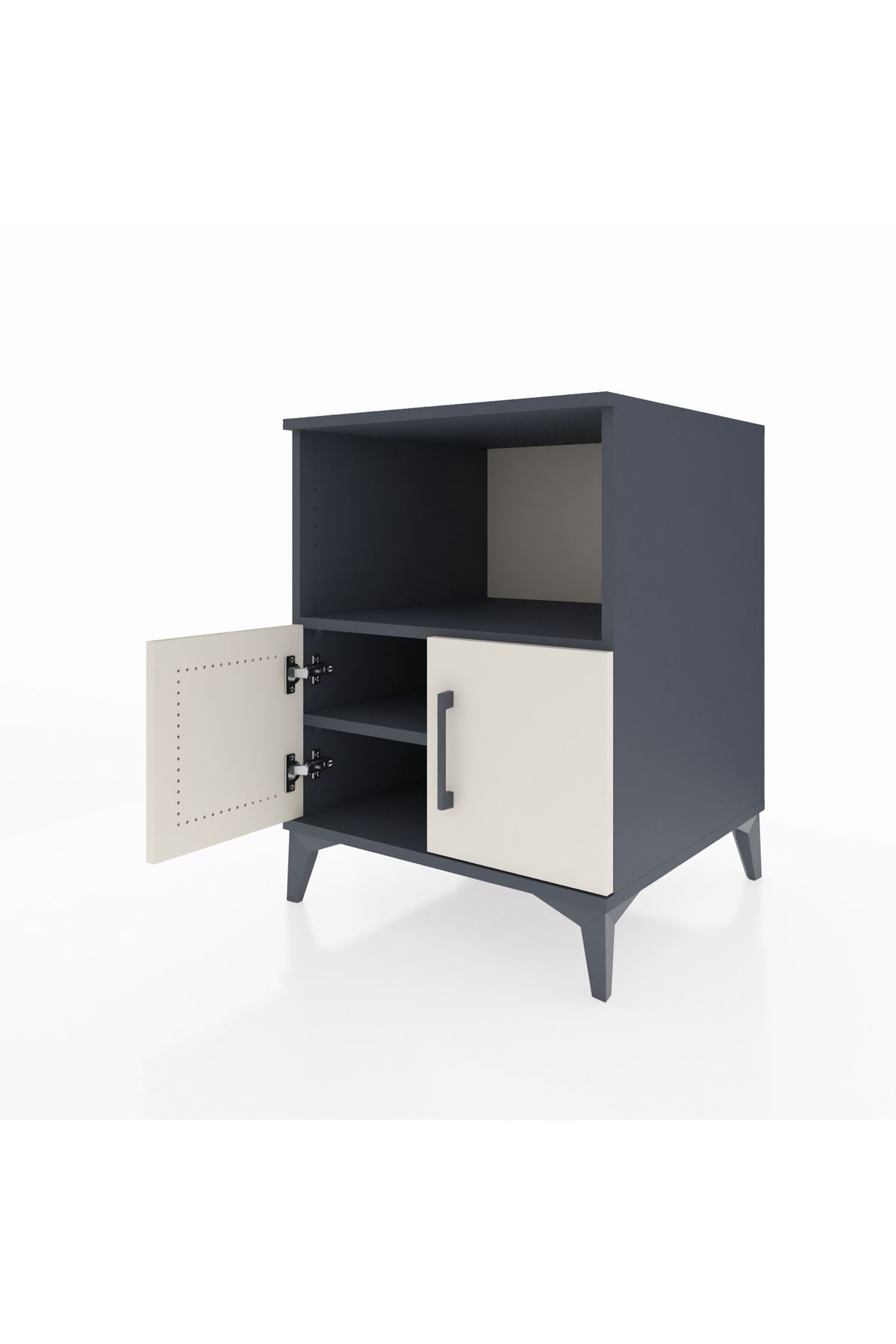 Kronos Komodin 2 Raflı 2 Kapaklı 60x59x80 Antrasit-Aytaşı