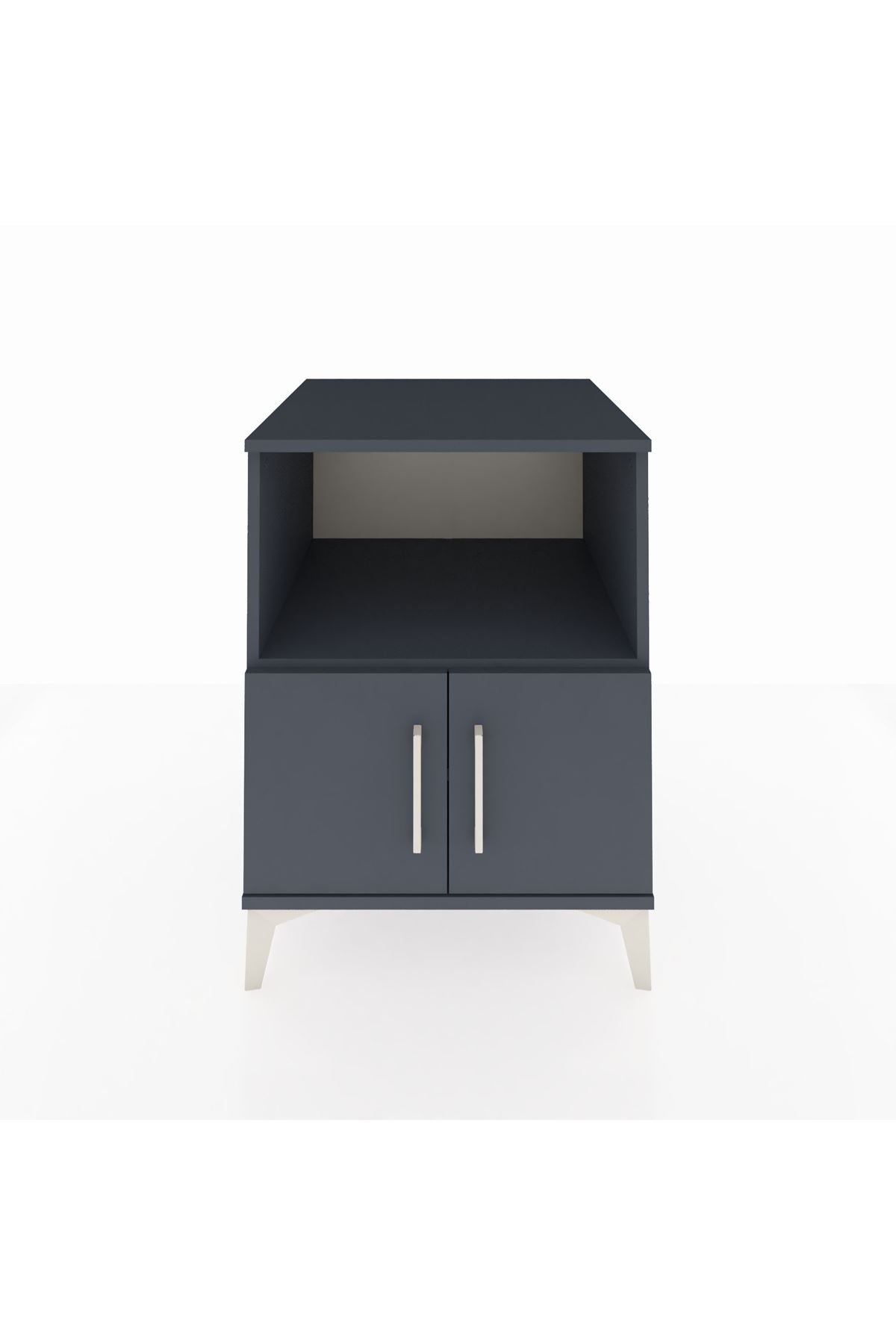 Kronos Komodin 2 Raflı 2 Kapaklı 60x59x80 Antrasit-Antrasit