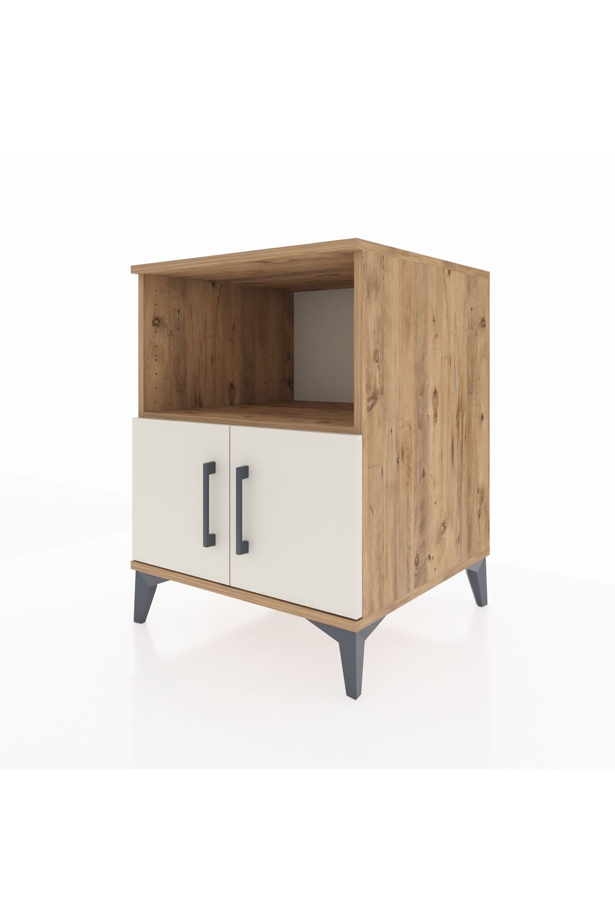 Kronos Komodin 2 Raflı 2 Kapaklı 60x59x80 Çam-Aytaşı