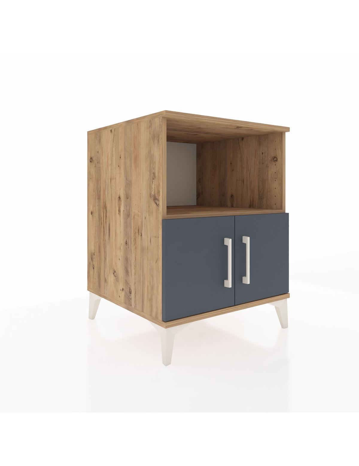 Kronos Komodin 2 Raflı 2 Kapaklı 60x59x80 Çam-Antrasit