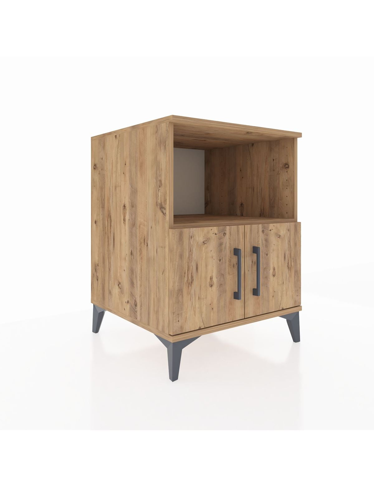 Kronos Komodin 2 Raflı 2 Kapaklı 60x59x80 Çam-Çam